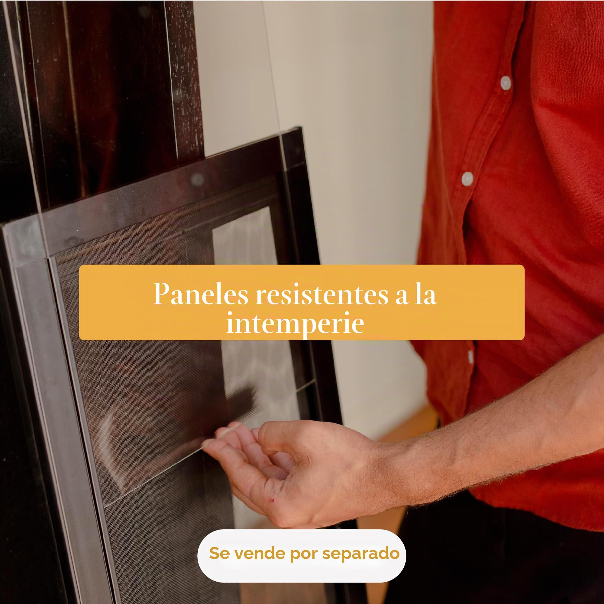 Hakuna Pets Puerta de Patio para Mascotas para Puertas correderas, fácil de Instalar, Inserto de Puerta de Perro con Cierre magnético Seguro, Malla Duradera Resistente a los Rayos UV, Simplemente