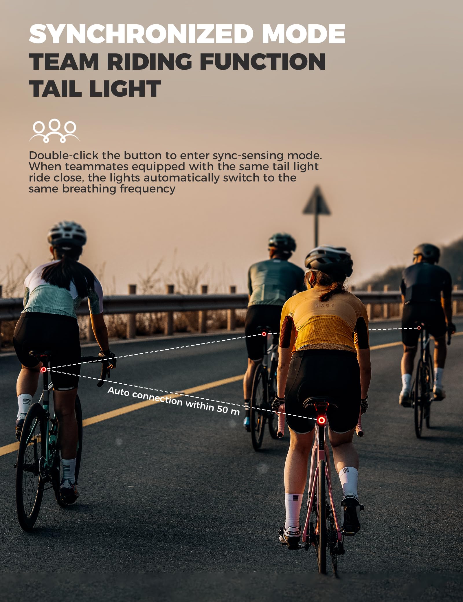 ROCKBROS Luz Trasera de Bicicleta Inteligente con Sensor de Frenado, Luz de Seguridad USB Recargable Impermeable IPX6, Aleación de Aluminio, 4 Modos de Iluminación para Seguridad Nocturna en Ciclismo