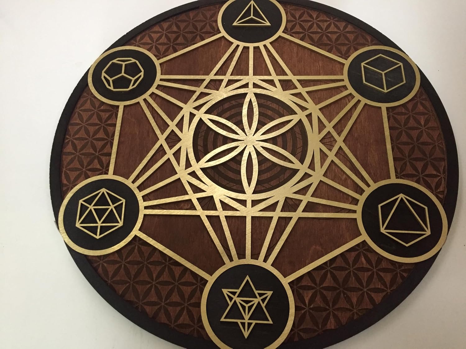 Anatoliawood Metatron's Cube, Wooden Wall Art Hanging, Home Decor, Sacred Geometry Laser Cut 50 cm (19.7 inches), Black