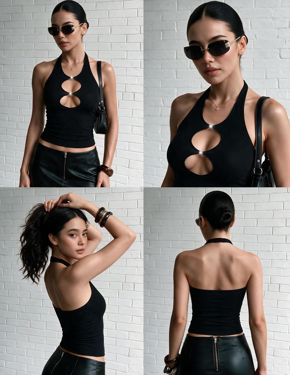 Avidlove Womens Sexy Crop Top Cutout Halter Tank Top Y2K Going Out Tops S-L