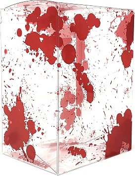 4Hrse - Blood Splatter Design Pop Protectors Soft Shells Acid Free Plastic Protector Case Fits 4-inch Figures Strong, Crystal Clear Case, Heavy Duty Acid Free w/Protective Film Red, 10 Pack