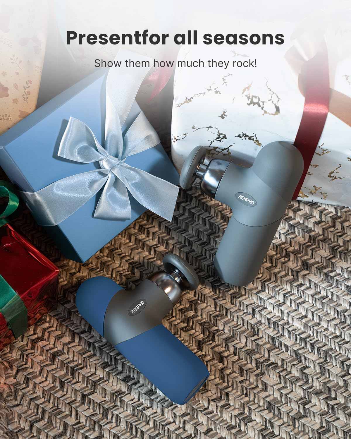 RENPHO Mini Thermal Massage Gun with Heat, Portable Deep Tissue Percussion Massager with 4 Heads for Neck & Back Comfort, Ultra-Quiet Operation for Home, Office & Travel, Includes Compact Carry Case - Image 9