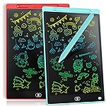 [2 Pieces] 10 Inch LCD Colorful Writing Graphic Tablet, Erasable Drawing Board, Kids Gift, Graphic Board for Games for 3 4 5 6 7 Years (Blue & Red)