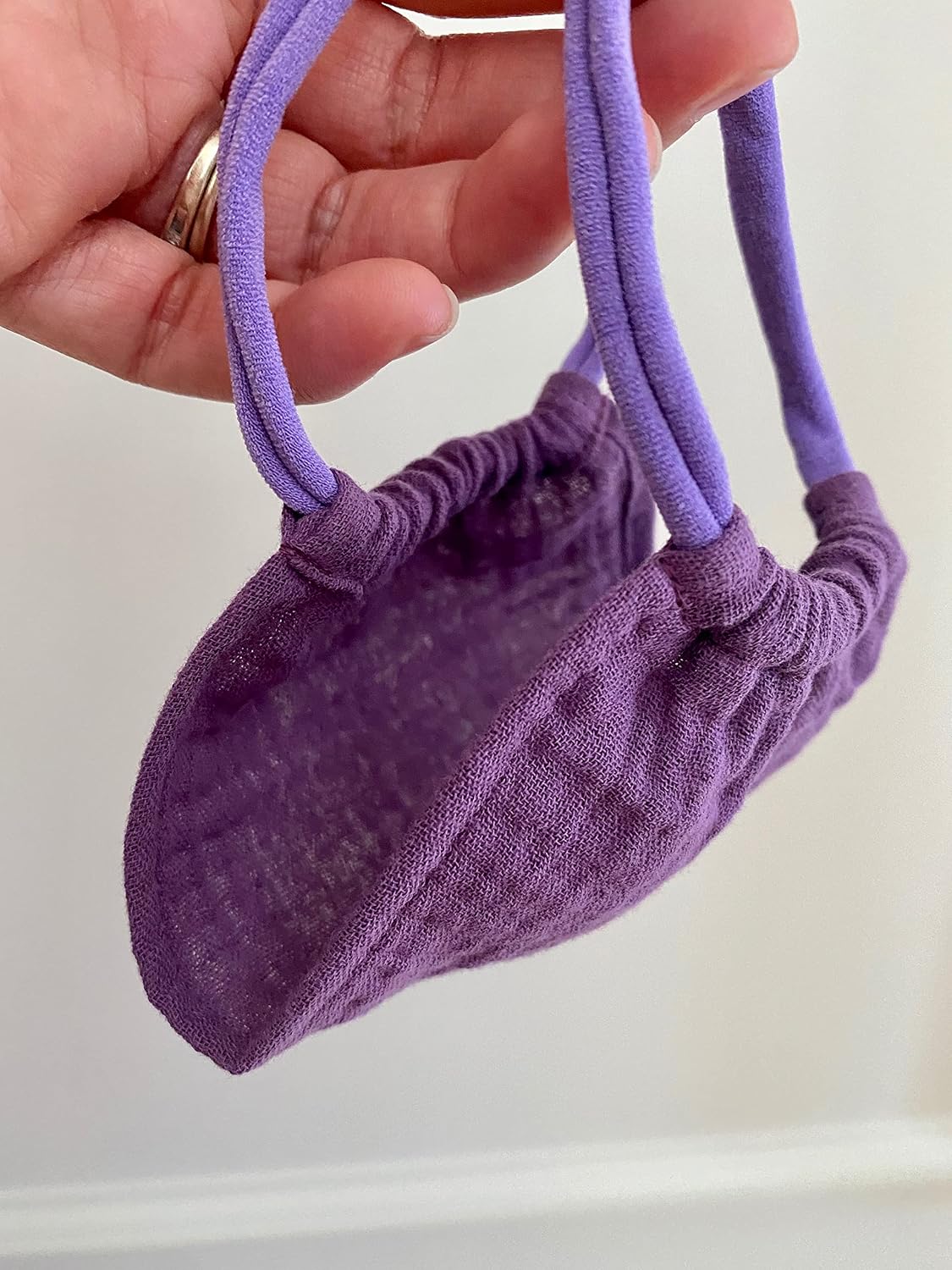 Kids Mask, Breathable, Single Layer, Cotton, Lightweight, Washable, Adjustable and Reversible (Purple)