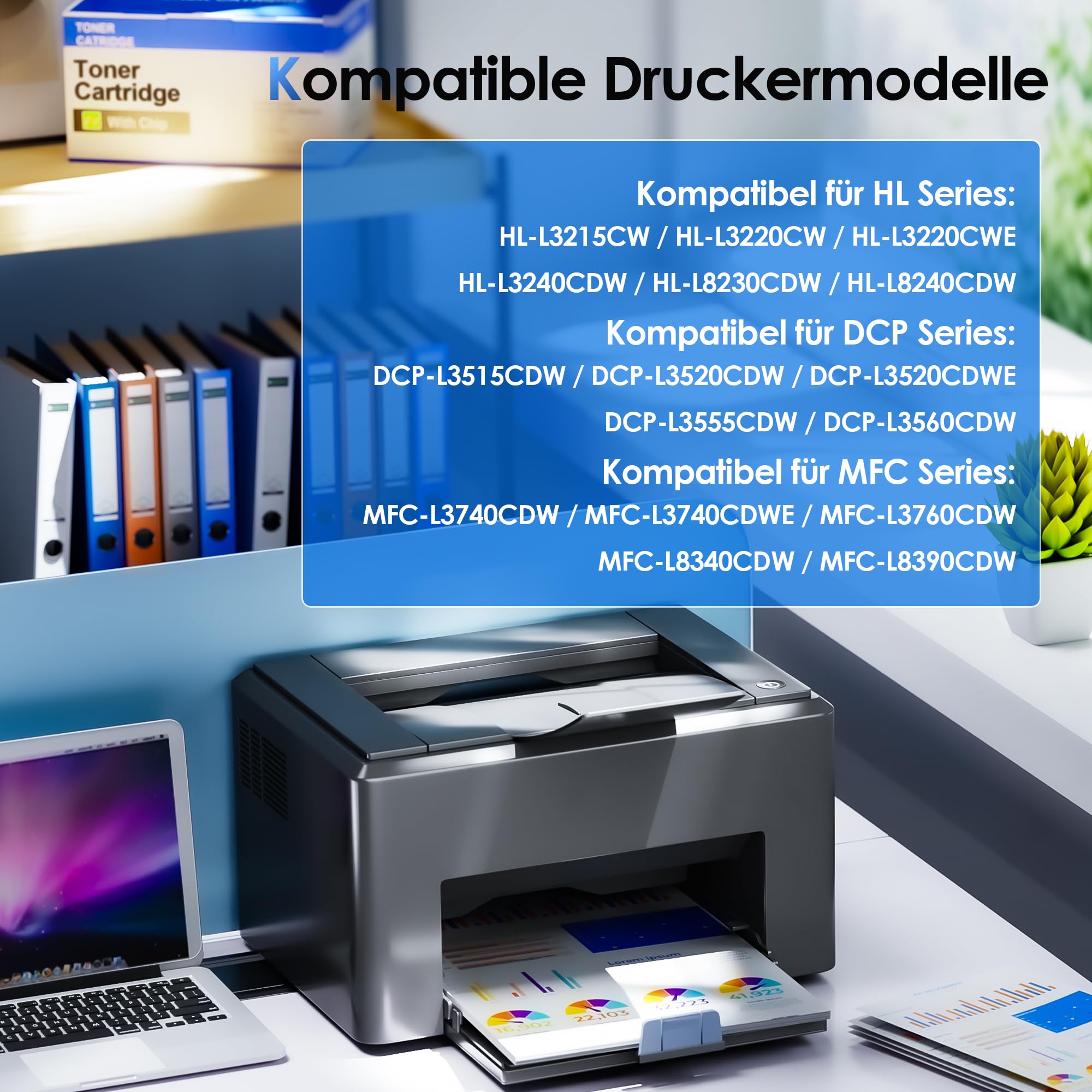 TN248XL TN-248XL Mit Chip Kompatibel für TN248 TN 248 XL für Brother MFC-L3760CDW Toner MFC-L3740CDW MFC-L3740CDWE DCP-L3560CDW DCP-L3520CDW HL-L3220CWE MFC-L8390CDW HL-L3240CDW TN-248CMYK - 3