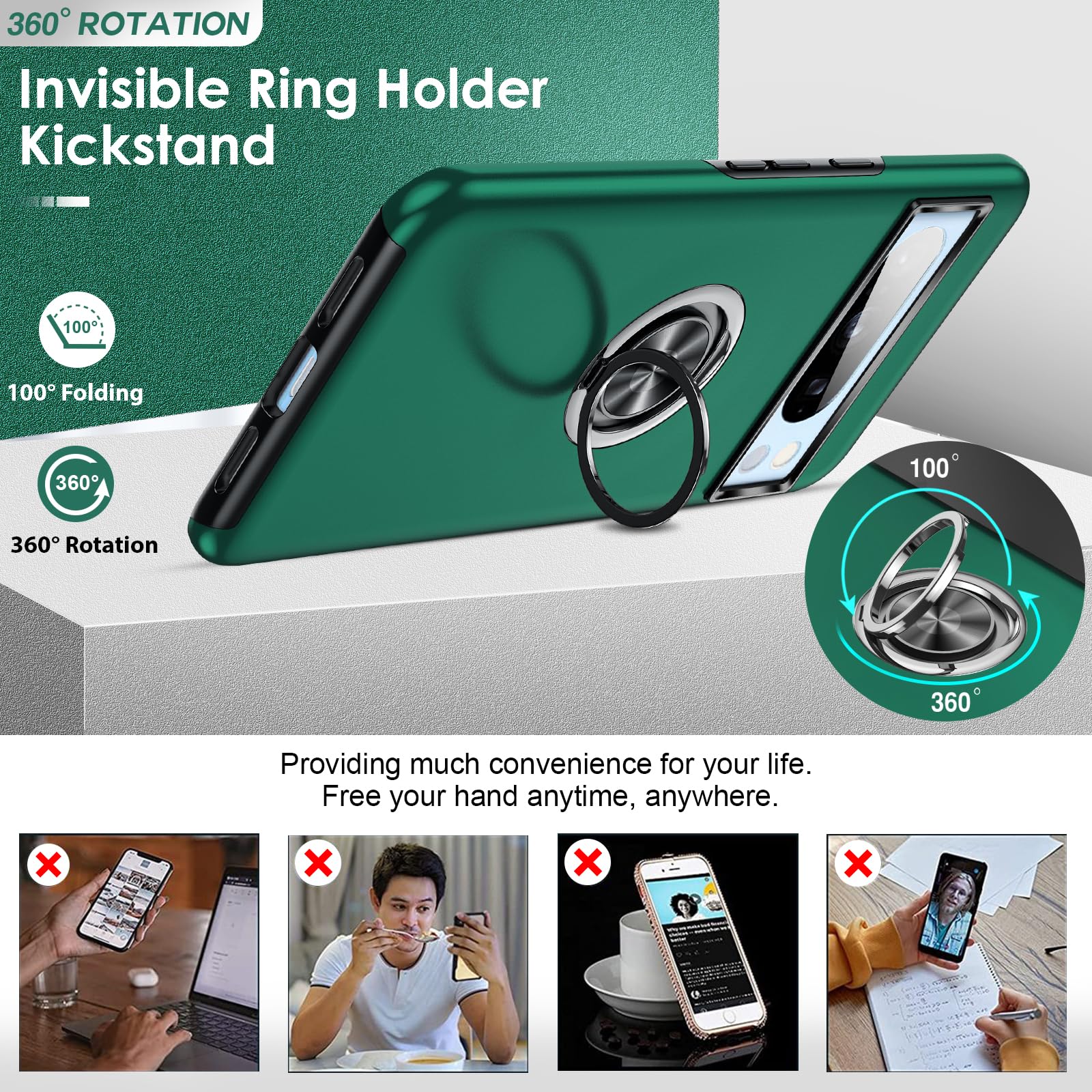 LeYi for Google Pixel 8 Pro Case: and 2 Tempered Glass Screen Protector &2 Camera Lens Protector - Image 3