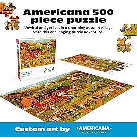 Buffalo Games - 500 Piece Americana Jigsaw Puzzle by Charles Wysocki - Challenging Fall, Halloween and Autumn Puzzles for Adults - Large Pieces - Finished Size 21.25 x 15 inches