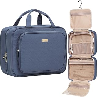NISHEL Travel Toiletry Bag for Women Hanging Organizer Makeup Case Pockets