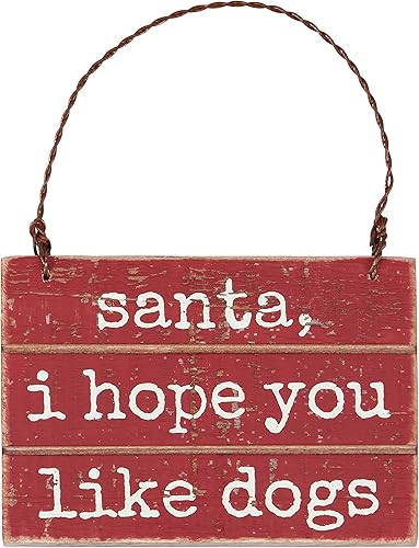 Ornement – Père Noël I Hope You Like Dogs, Décoration de Noel