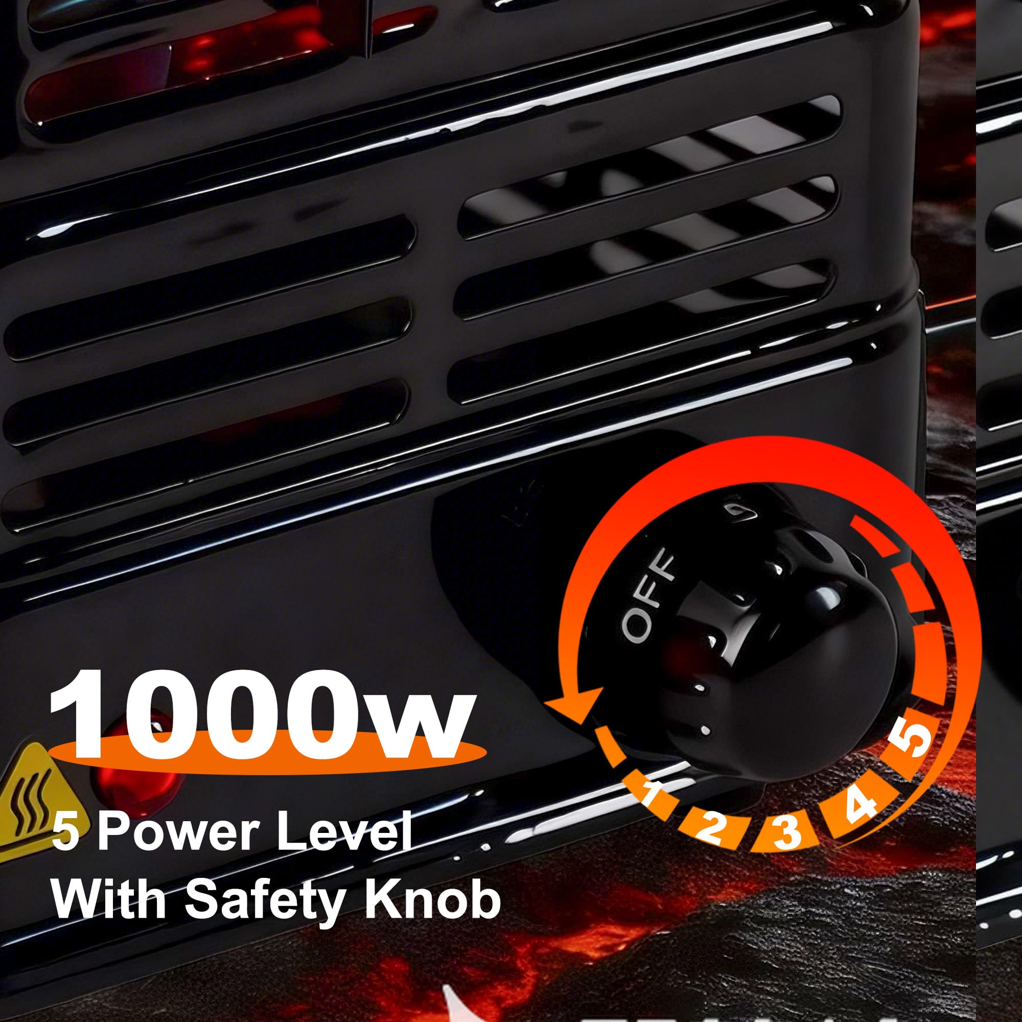 SERdeerCH 多目的ターボ石炭バーナー、電気チャコールバーナー 1000W ハイパワーキューブコイルバーナー ステンレス取り外し可能なトング付き (ブラック)