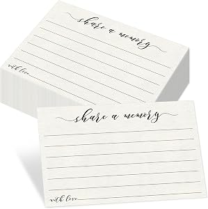 55 PCS Share A Memory Cards, Memory Card Keepsakes for Celebration of Life, Birthday, Anniversary, Memorial, Funeral, Graduation, Bridal Shower Game, Going-Away Party