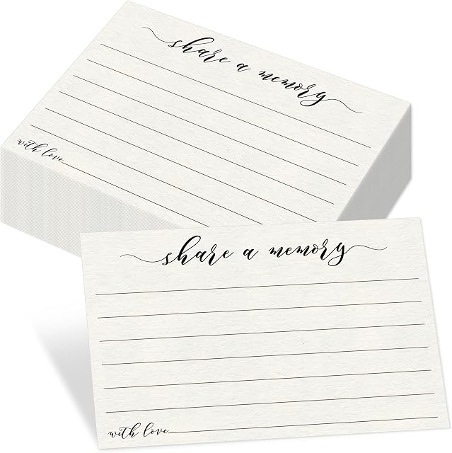 55 PCS Partager une carte mémoire, carte mémoire garde les célébrations de la vie, anniversaire, anniversaires, commémoration, funérailles, graduation, jeu de douche nuptiale, fête aller-retour