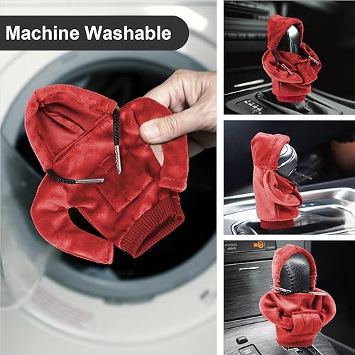 Miniatura 2 de Sudadera con capucha para palanca de cambios universal, funda para palanca de cambios de automóvil, divertida sudadera con capucha para palanca de