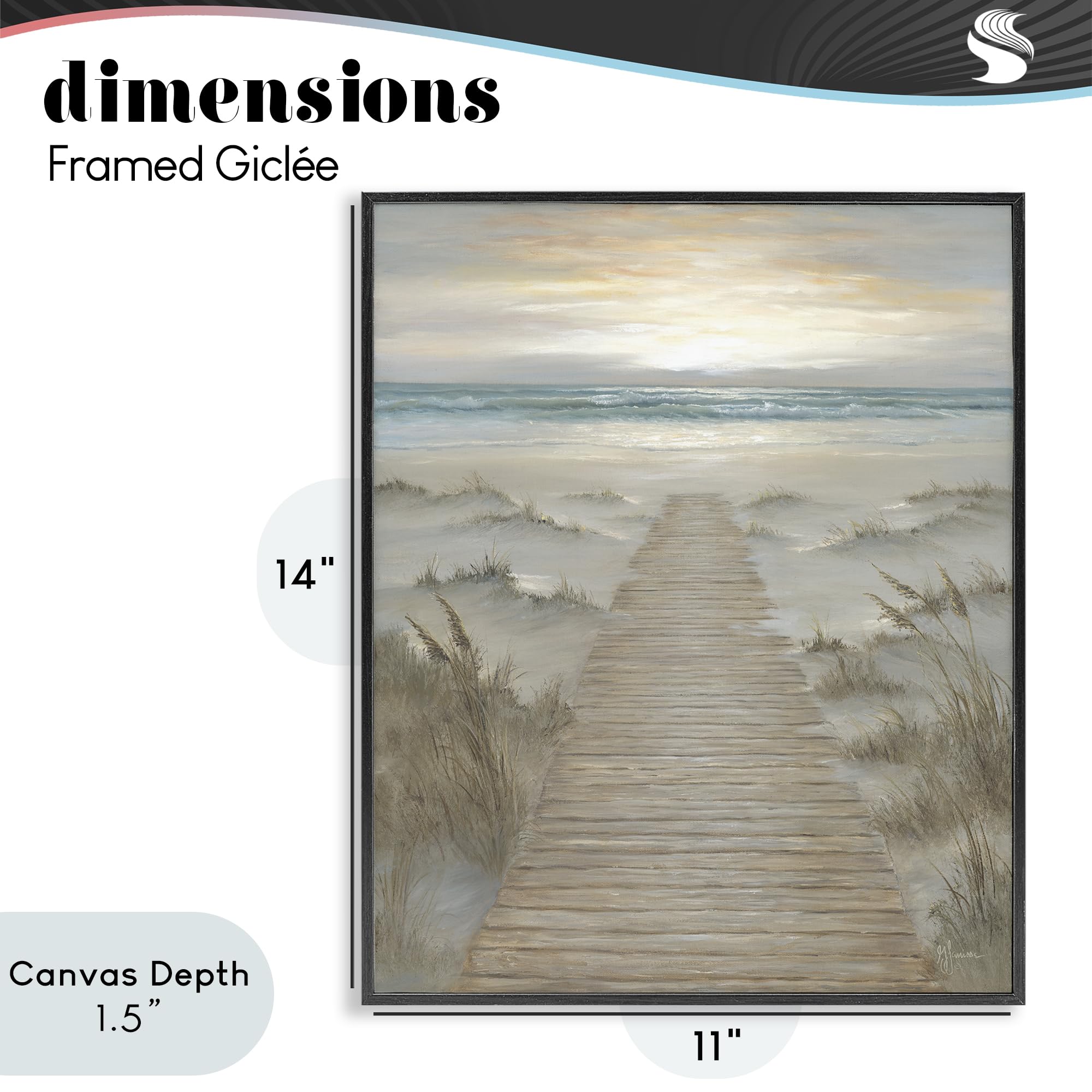 Stupell Industries Georgia Janisse "The Path Towards Sunrise", arte giclée enmarcado, negro, 11 x 14 pulgadas, fácil de colgar y resistente, fabricado en Estados Unidos, por Georgia Janisse