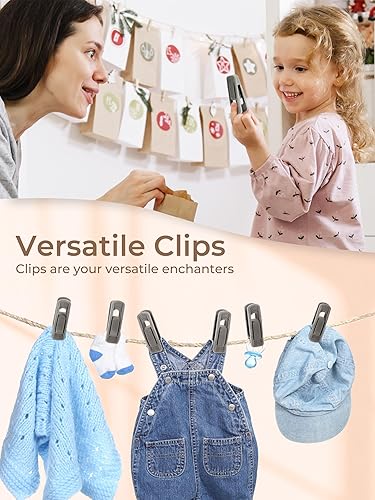 Miniatura 4 de COZYMOOD Paquete de 24 clips de terciopelo para colgar pantalones, clips duraderos para colgar ropa para perchas de terciopelo, clips de terciopelo