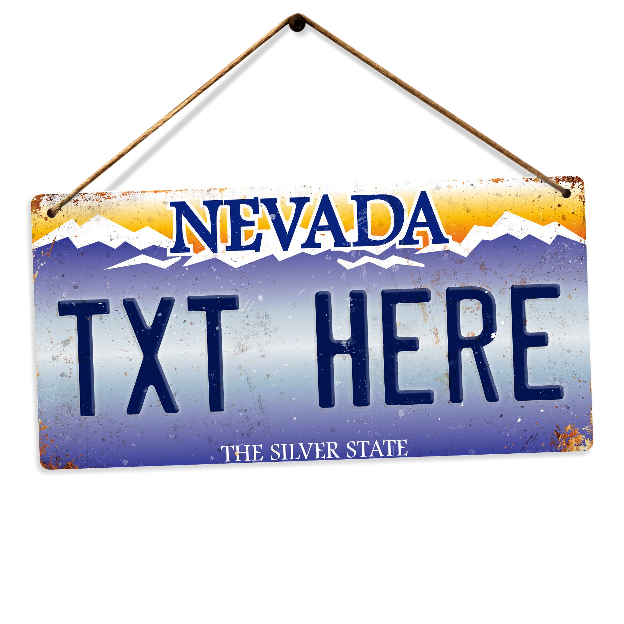 Toasted Merch Nevada Personalised American Number Plates - Custom – Holes And Twine | Printed Metal Wall Sign Plaque Show Plate