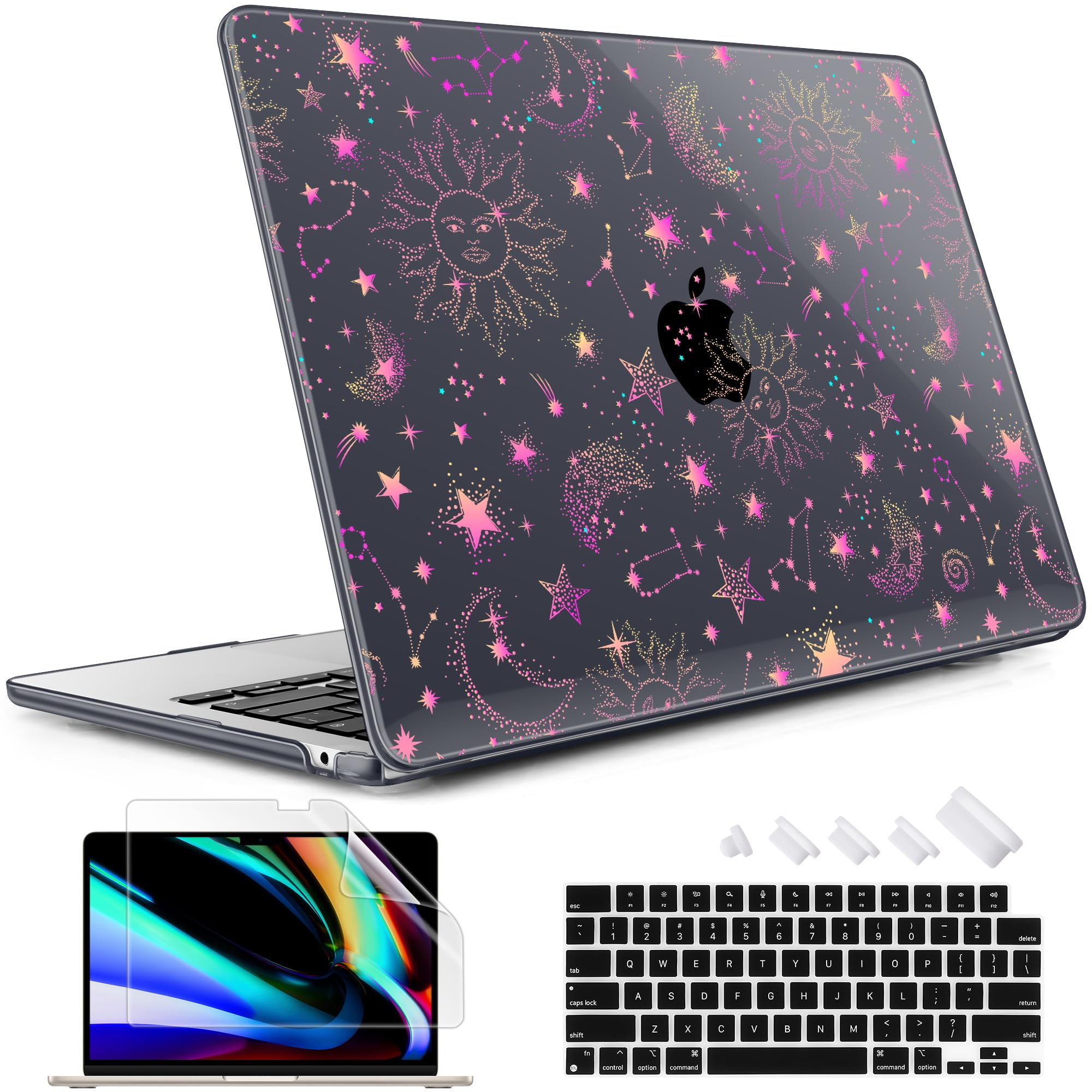 May Chen for M5 MacBook Air 13.6 Inch Case 2026 2025 2024-2022 Release M5 A3449 M4 A3240 M3 A3113 M2 A2681, Plastic Hard Shell Case for MacBook Air 13.6" with Retina Display, Cosmic Galaxy