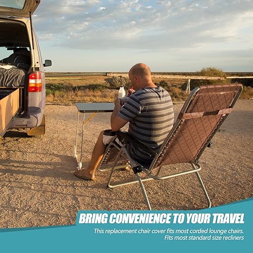 Miniatura 6 de Queekay 2 piezas de tela de repuesto para sillas de gravedad con 8 cuerdas elásticas, kit de reparación de sillas de patio de malla para patio,