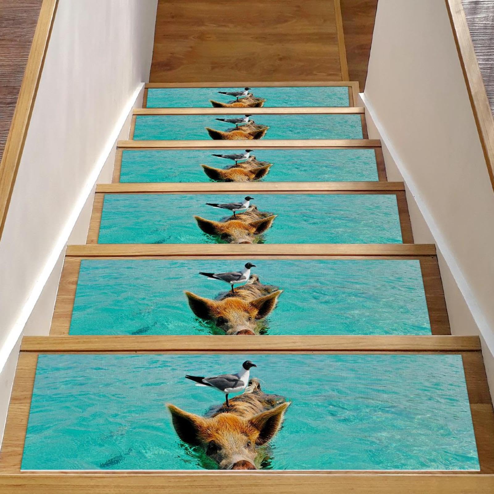 Alfombra para escaleras de madera: 15 peldaños antideslizantes de 76x20 cm para interiores