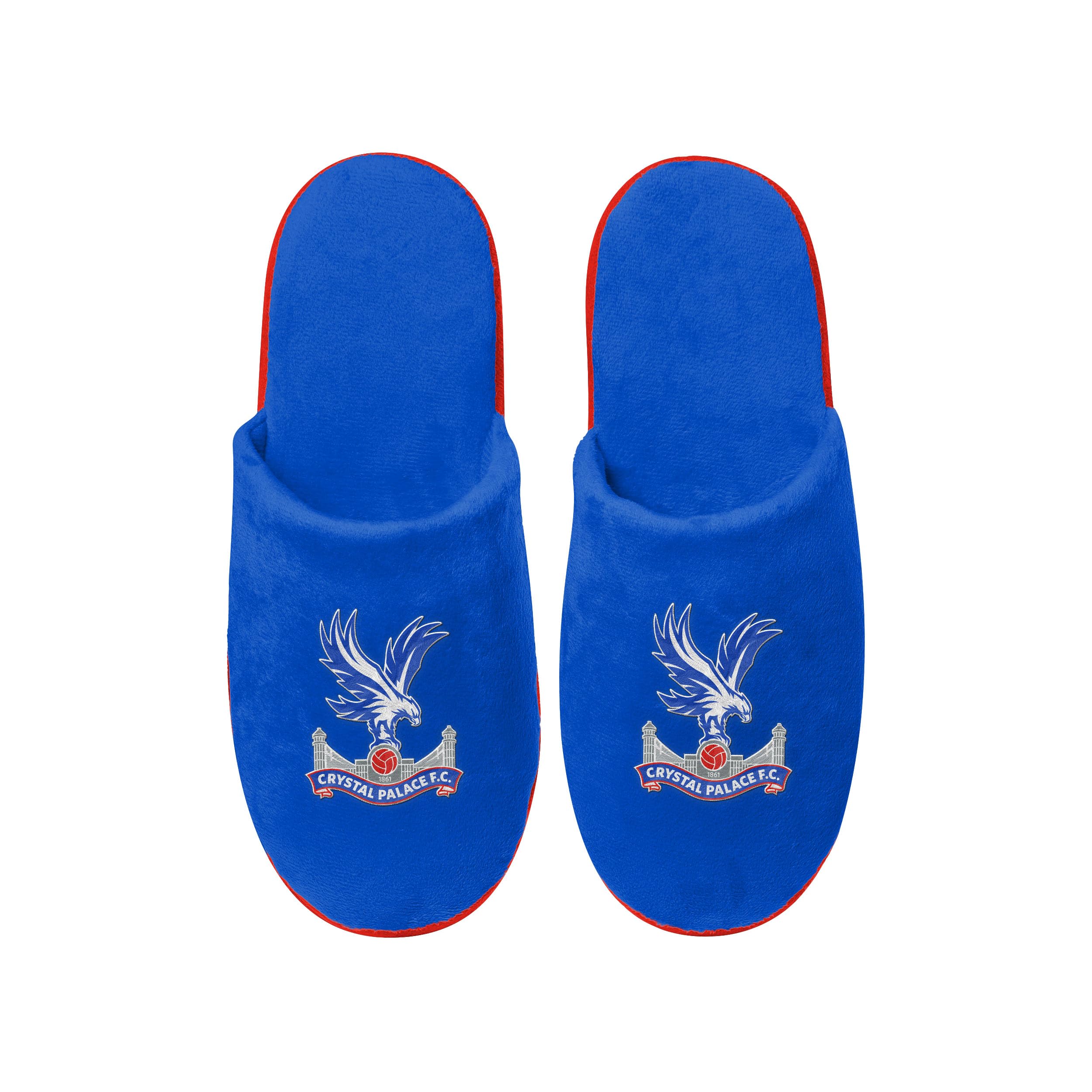 FOCO Officially Licensed Crystal Palace FC Split Colour Slide Football Slippers Large 10-11
