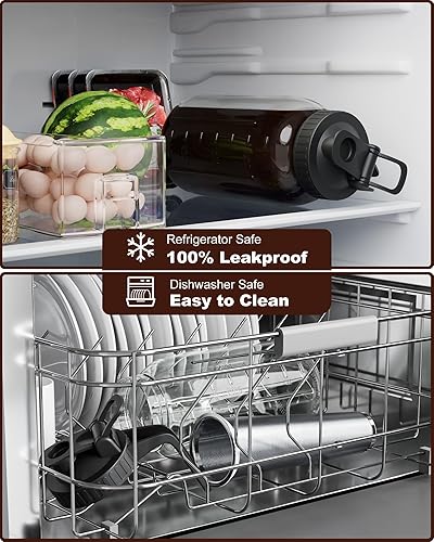 Miniatura 5 de Cafetera fría de 64 onzas, cafetera helada con filtro de acero inoxidable 304, jarra de tarro Mason con tapa y boquilla (negro)