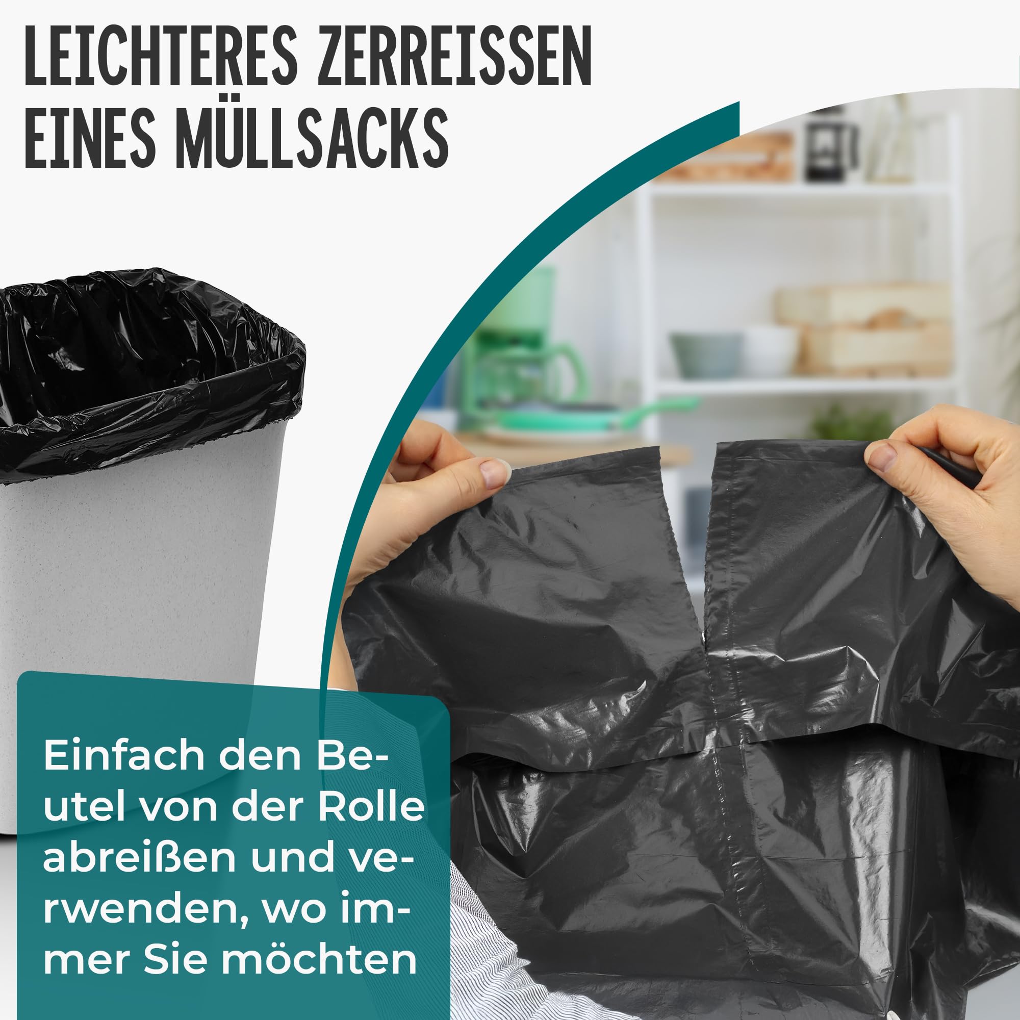 Müllbeutel 380L - Extrem Reißfest, Extra Stark, Ideal Für Haushalt, Garten Und Betrieb -4 x 10er Rolle, Schwerlast Müllsäcke Für Renovierung Und Gewerbe-Abfälle, Große Müllsäcke, LDPE