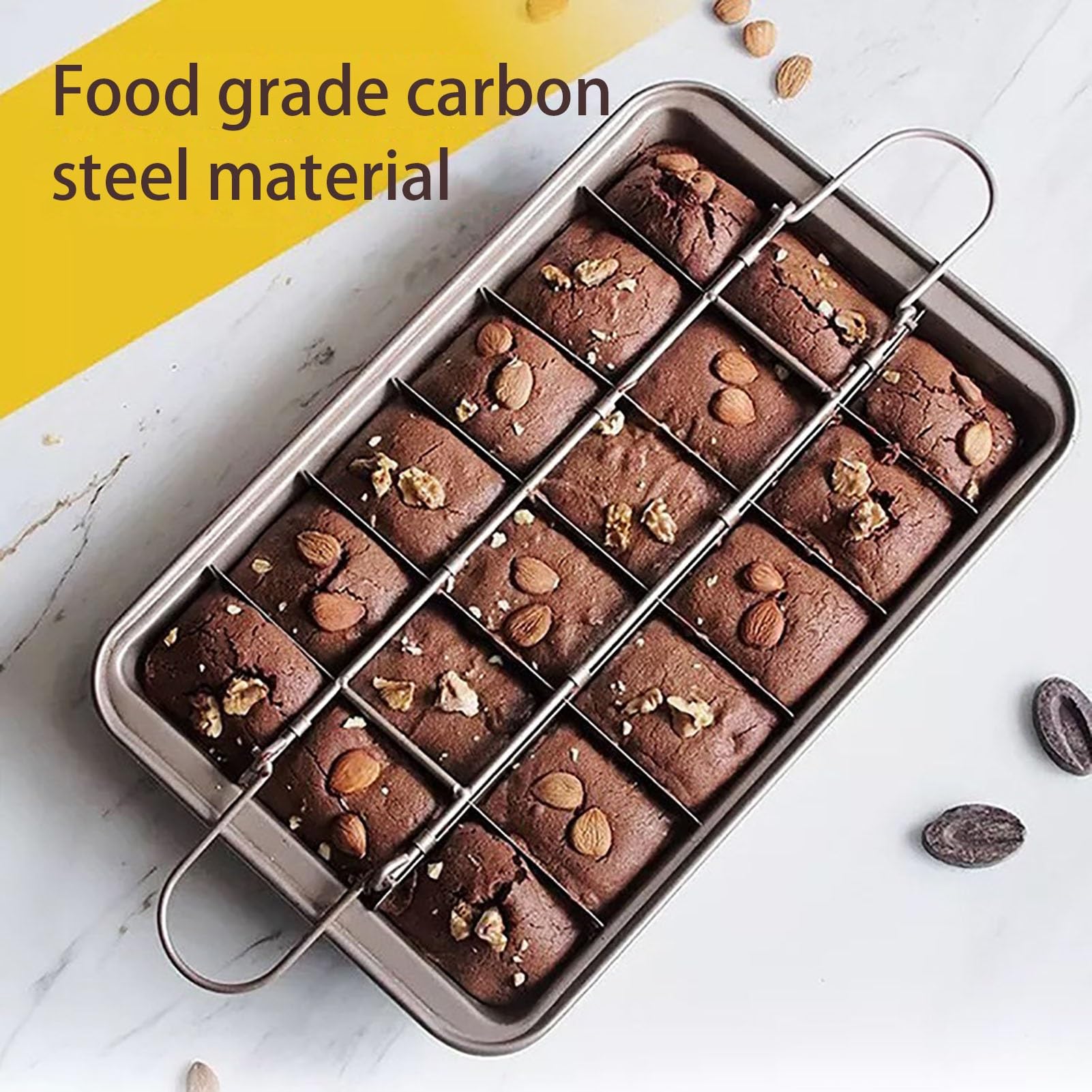 Teglia Per Brownie Con Divisor A 6 Scomparti Da Cucina Staccabili Stampo Per Muffin In Acciaio Al Carbonio Antiaderenti Teglia Muffin Per La Cottura(18 grids)