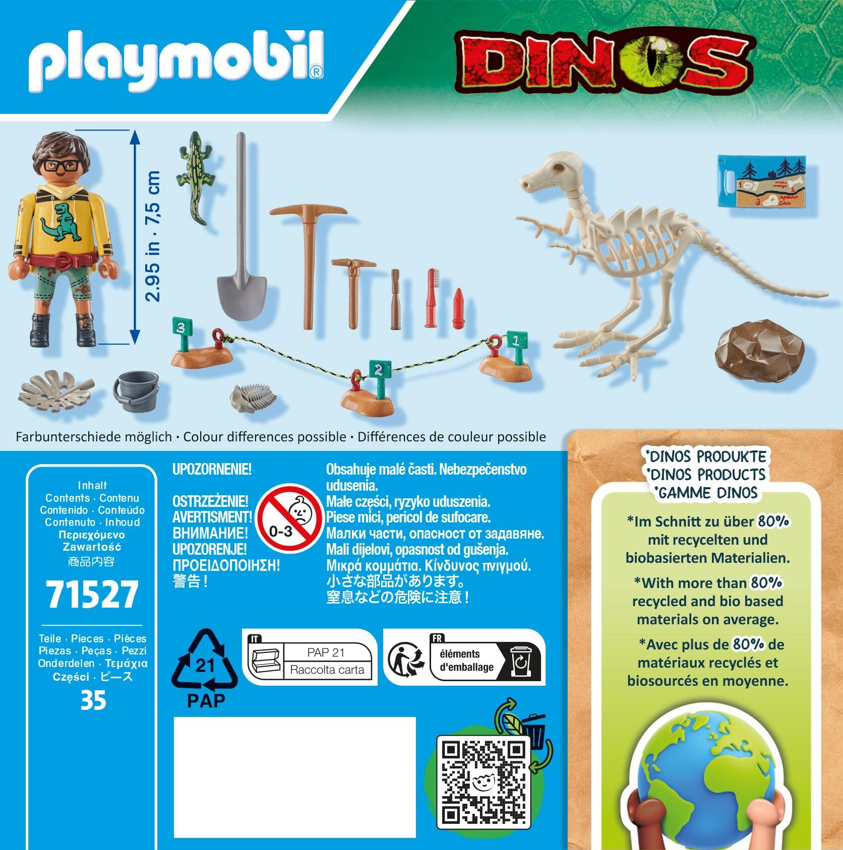 Playmobil 71527 Dinos: Archaeological Dig with Dino Skeleton, thrilling dinosaur sets, jurassic, dino toys - Image 3