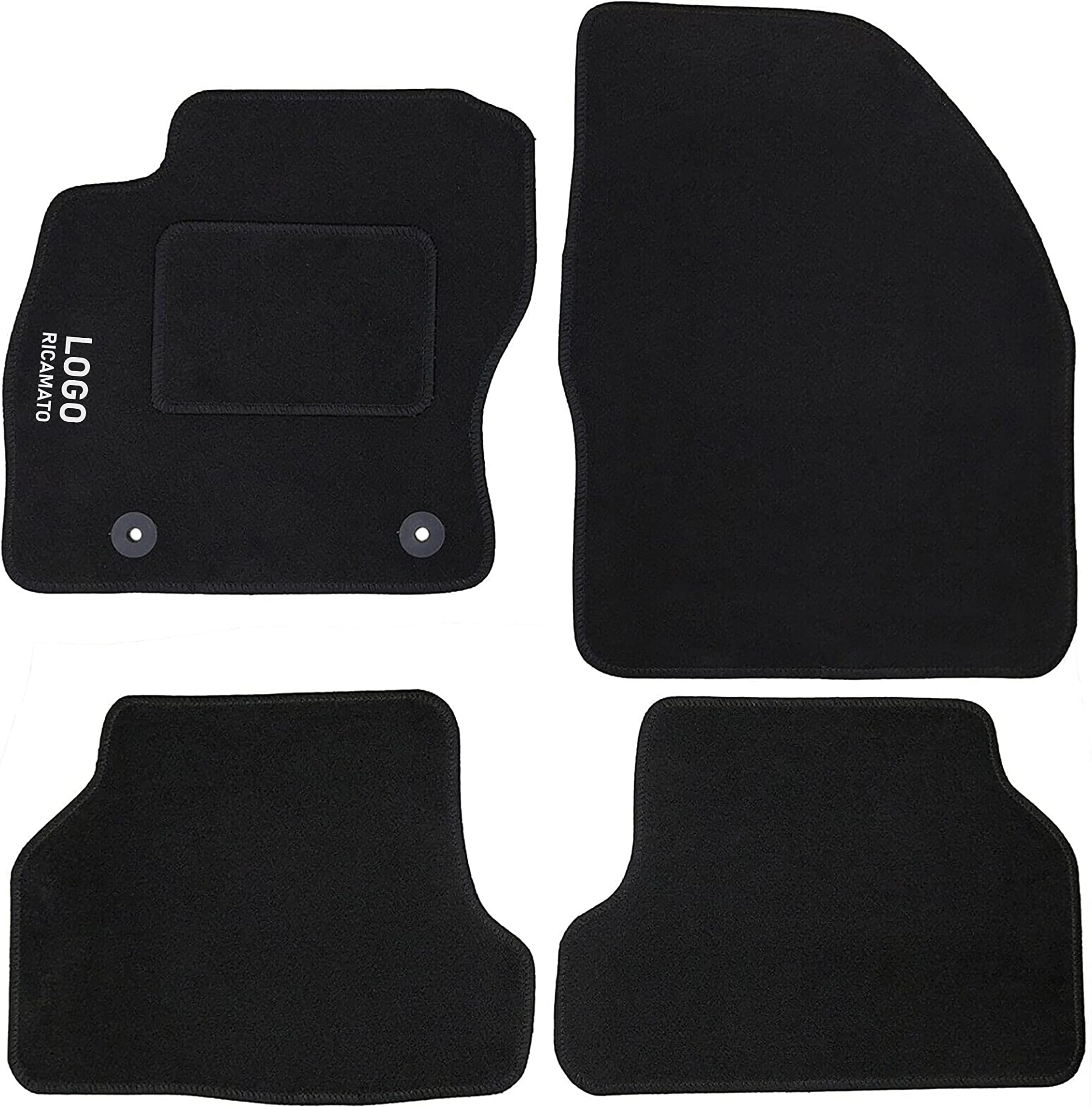 Tappetini Auto DP Carpet Per Ford Focus 1ª Serie (1998-2004) – 4 Pezzi In Moquette Con Logo Ricamato E Battitacco – Made In Italy