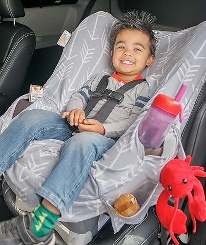 Miniatura 10 de Niko Easy-Wash Children's Car Seat Cover & Liner - Minky - Chevron rosa - Ajuste universal - probado en choques - Parte inferior de asiento