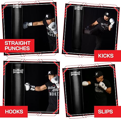 Miniatura 2 de PROLAST Heavy Punching Kicking Bag for Adults, Boxing, MMA, Martial Arts, Muay Thai, Strength Training Equipment, 5ft, 100 lbs, Classic Logo