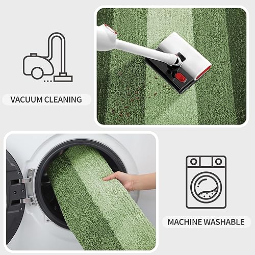 Miniatura 5 de Kitinjoy Tapete para puerta de interior, 32 x 20 pulgadas, antideslizante, absorbente, atrapador de suciedad, tapete de entrada de perfil bajo,