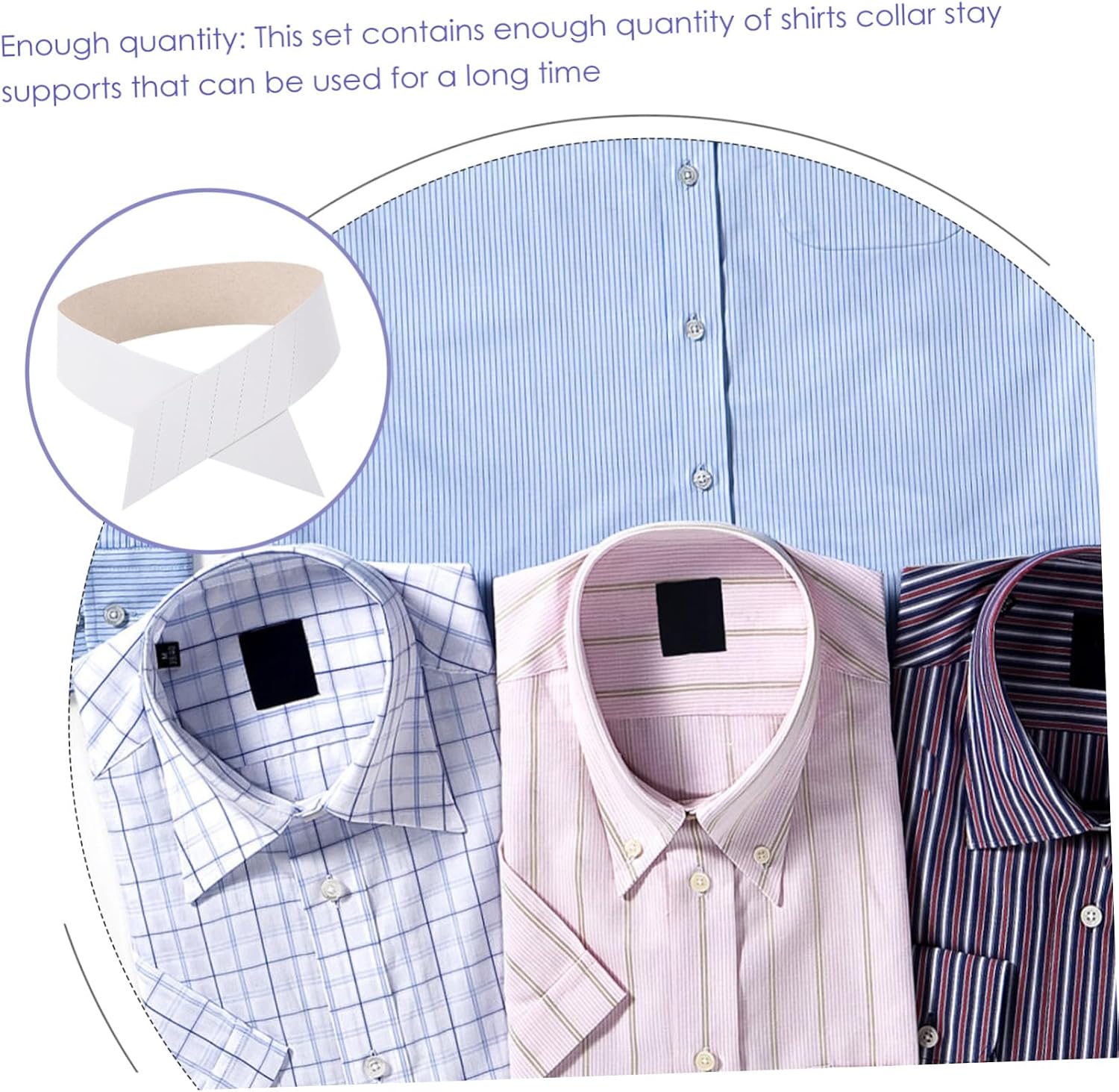 OUNONA 100Pcs Paper Shirt Collar Stays Flexible Collar Support for Men Dress Shirts Smooth Surface Lightweight Easy to Use and Store Travel Friendly Collar Shaper