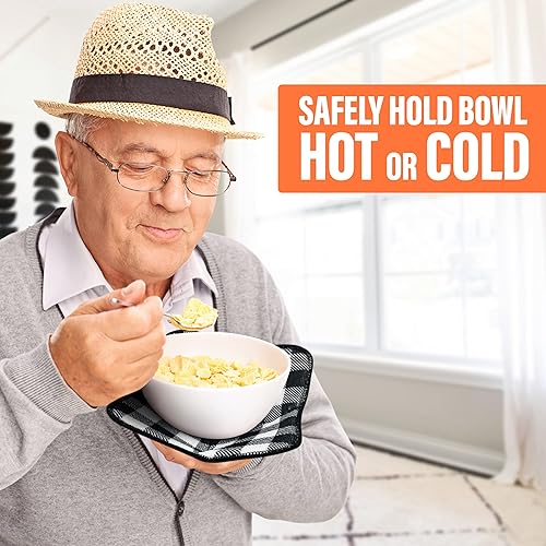 Miniatura 4 de RS Collections Juego de 4 soportes para cuencos o ollas para microondas para mantener la comida caliente resistente al calor, protector grande para