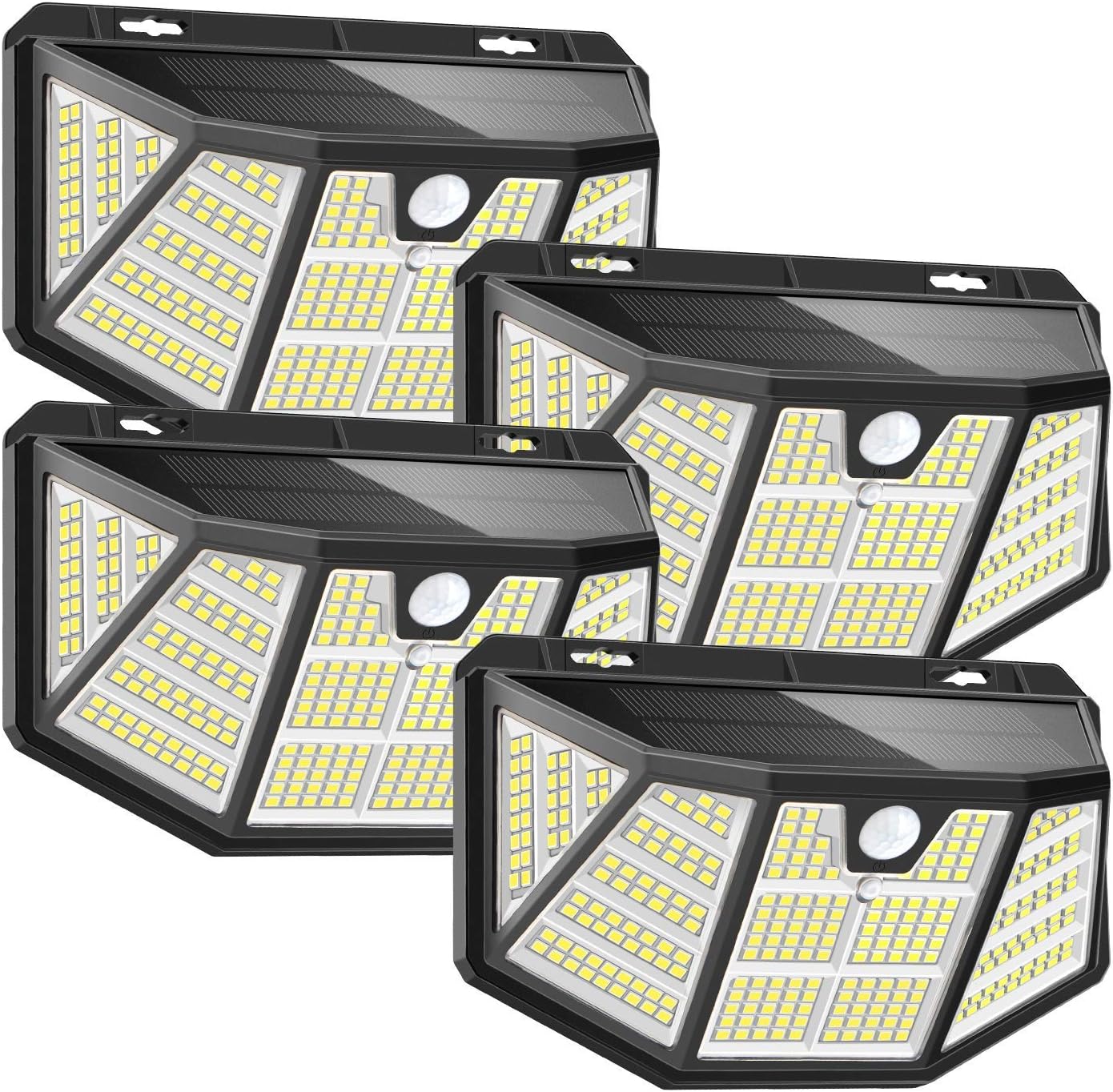 XDL-POWER 310 LED Outdoor Solar Lights 4 Packs, 2021 Upgraded Solar Motion Sensor Lights IP65 Waterproof Wireless Solar Wall Light with 3 Lighting Mode 270°Wide Angle for Yard Garage Fence Deck