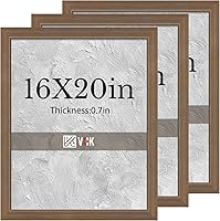 Vista 50 de VCK Juego de 3 portarretratos de 8 x 10 pulgadas, color roble beige, marco de fotos de madera maciza natural, exhibición de mesa o colgar en la pared