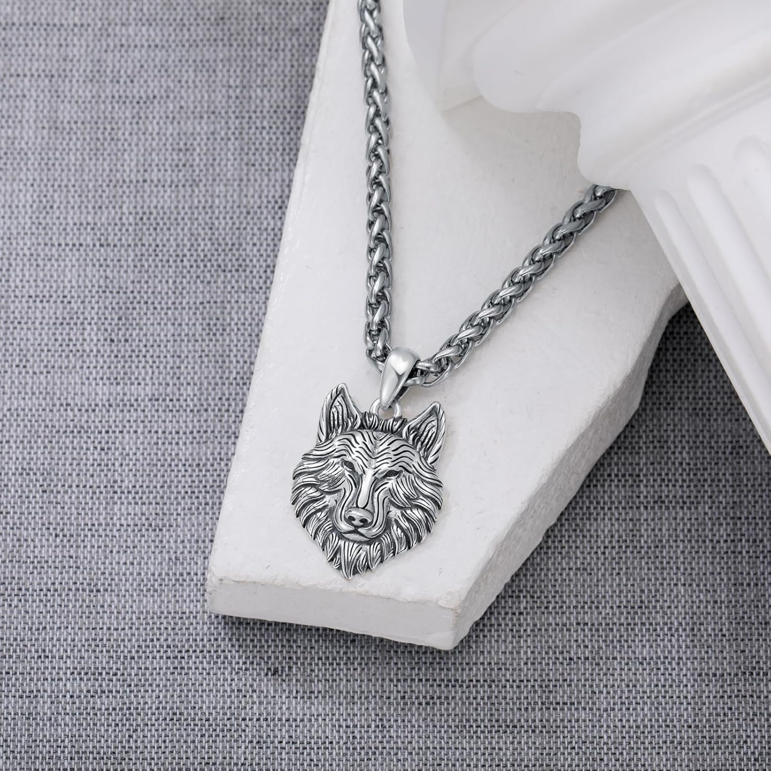 Wolf Necklace 925 Sterling Silver Wolf Pendant for Men - Image 4