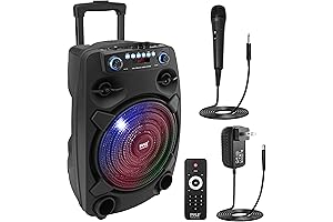PULSE PPHP127B 800-Watt 12-Inch 2-Way Portable Bluetooth PA Speaker System with Built-in...