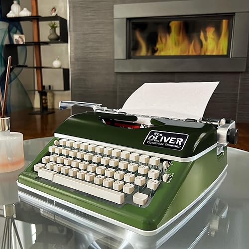 Miniatura 46 de Máquina de escribir manual atemporal, oliva Verde -Oliva