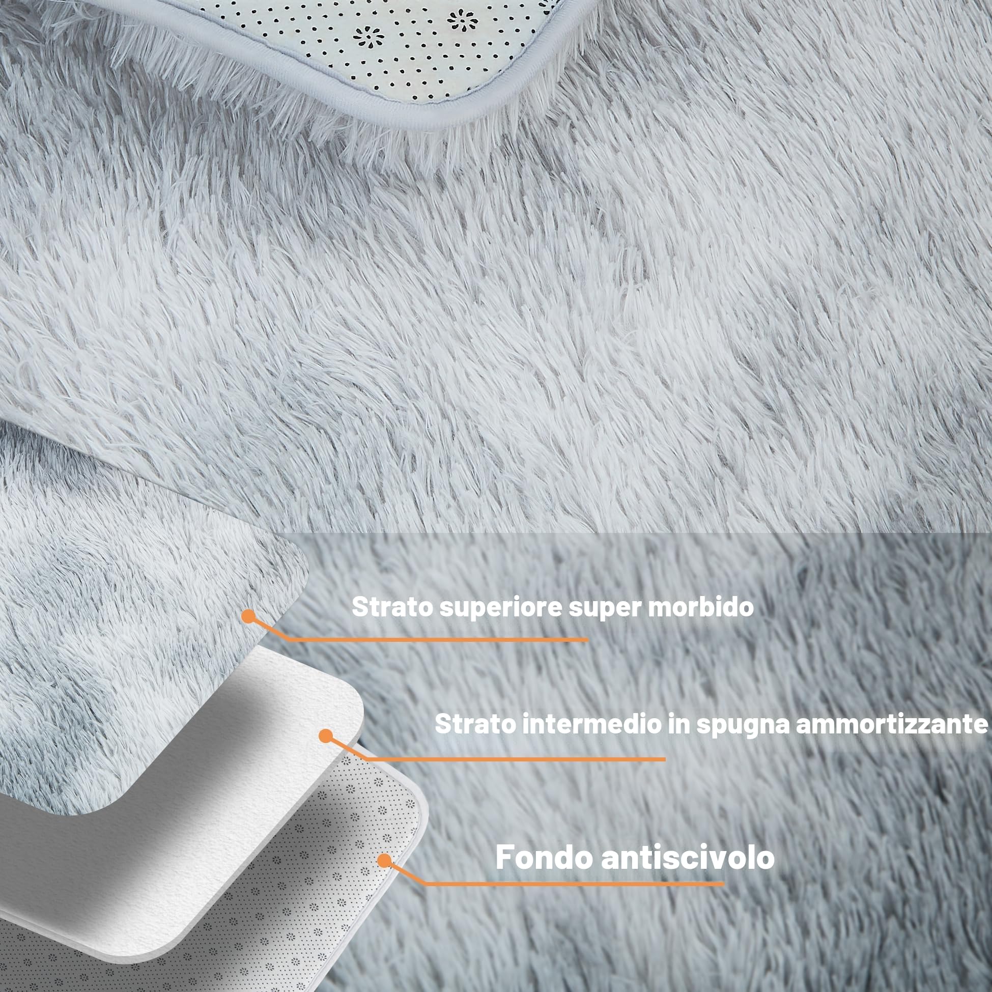 Tappeto Salotto Moderno Shaggy Tappeto a Pelo Lungo Tappeti Grande Soffice e Morbido Tappeti Antiscivolo per Camera da Letto per Bambini - 140 * 200cm