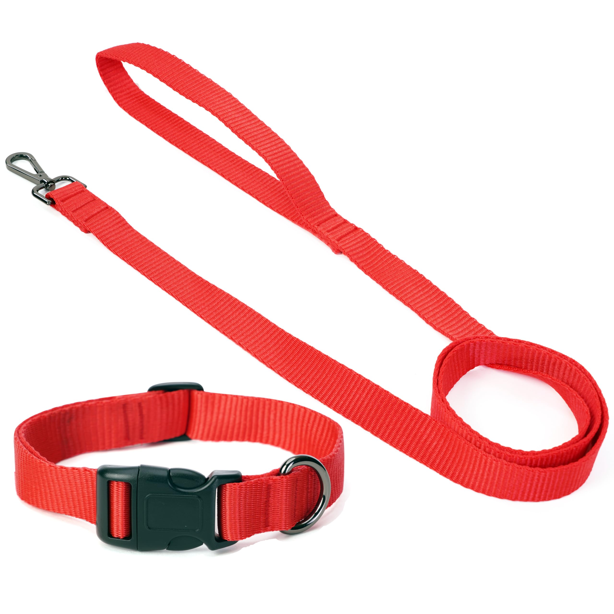 WOOFLIX Reflective Dog Leash And Collar Combo Set For Medium And Large Dogs Durable Strong Dog Collar Belt & Dog Leash For Medium & Large Dogs Dog Training & Walking Lead Dog Leash (Medium,Red),10 cm (B0D9C6XZ16) Amazon Price History, Amazon Price Tracker