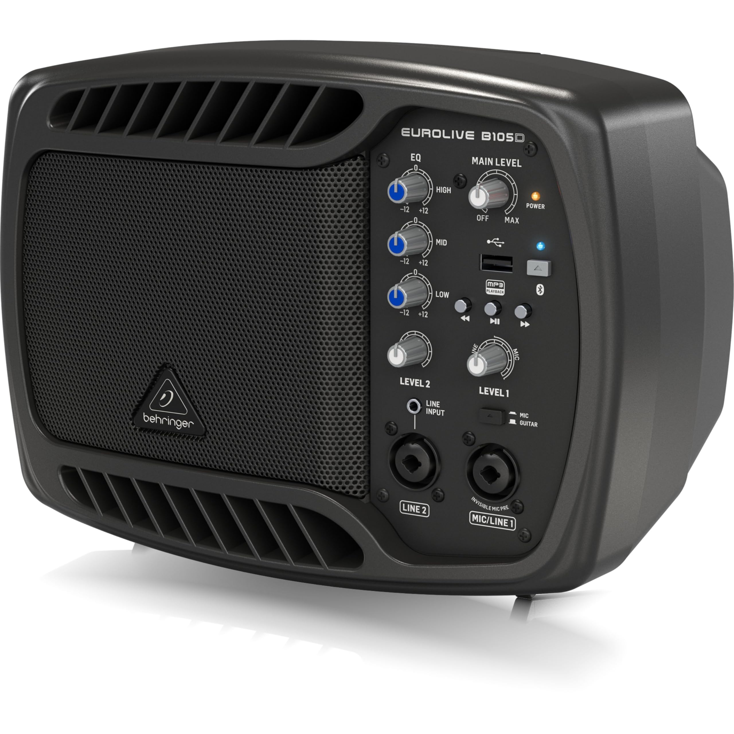 Behringer B105D Compact 50 Watt Pa/Monitor Speaker with Mp3 Player and Bluetooth Audio Streaming