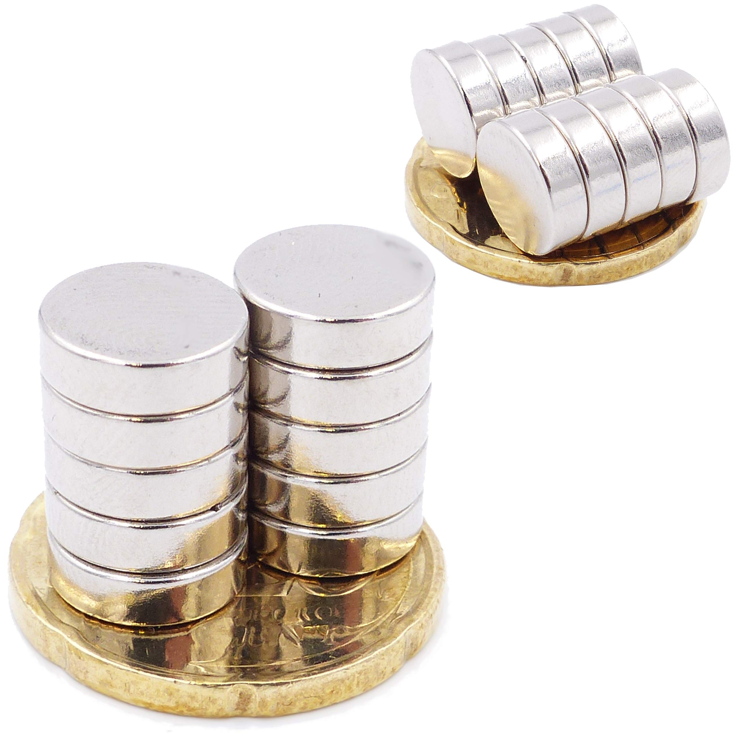 10 Mini Magneti Al Neodimio BRUDAZON – Dischi 10x3 Mm, Grado N52, Ultra Potenti, Forza Adesiva 2270g, Ideali Per Modellismo, Fai Da Te E Ufficio