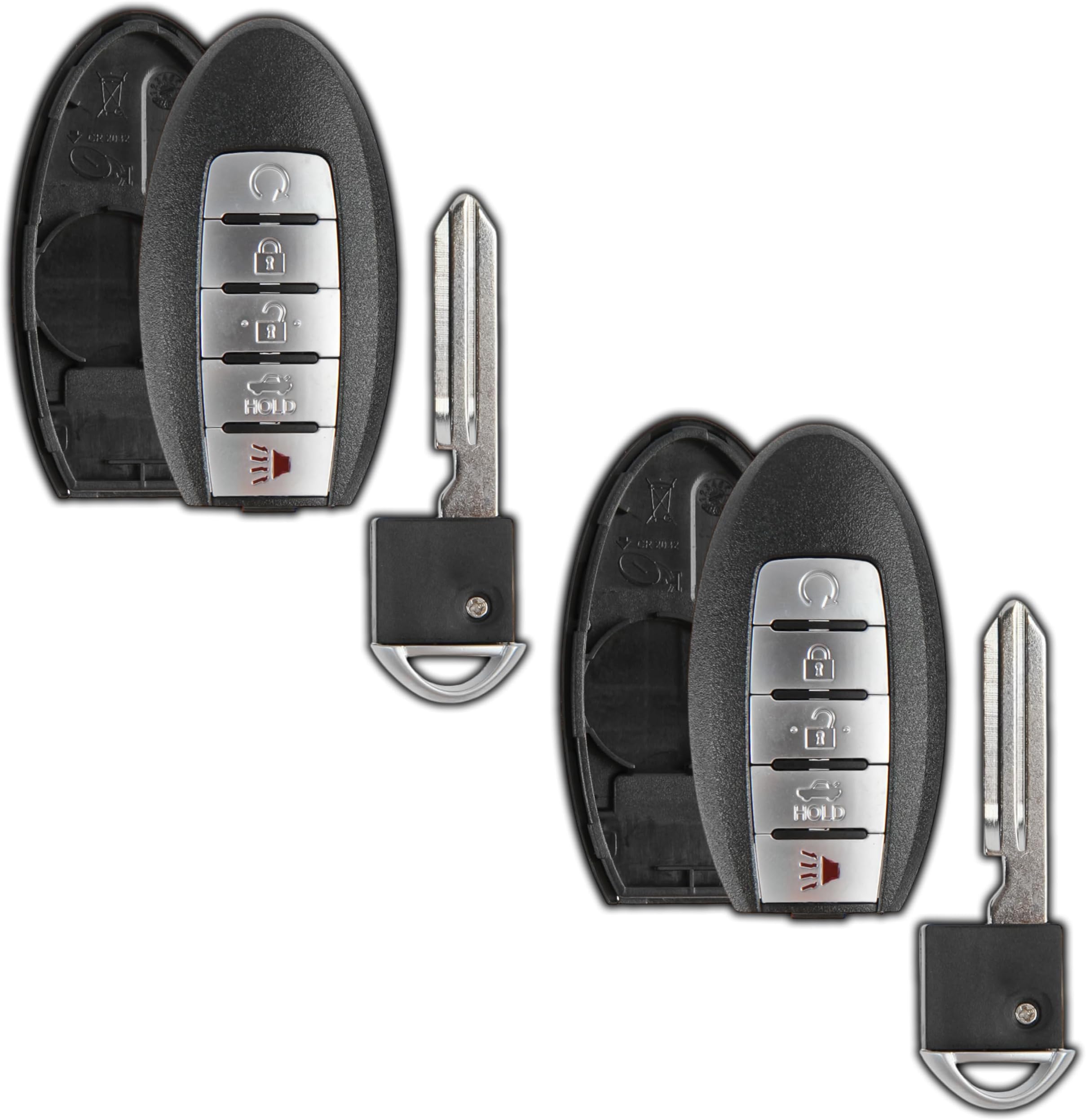 2X KeylessOption Key Fob Cover Case Replacement for 2013 2014 2015 Nissan Altima Maxima Remote Shell, 5-Button KR5S180144014, 7812D-S180014, No Programming Required