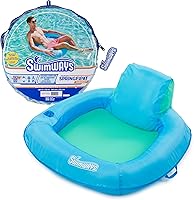 SwimWays Spring Float Premium SunSeat Pool Float - Inflatable Adult Pool Chair with Cooling Mesh, Fast Inflation Valve, Cup Holder, Sky Blue