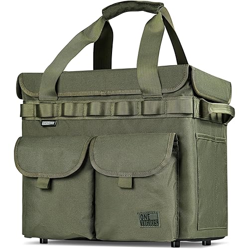 OneTigris Camping Storage Bag with Lid, 25L Collapsible Tactical Tote Bag for Outdoor Camping Travel Picnic Garage Trunk Organizer