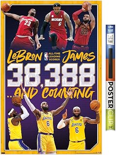 Trends International NBA League - LeBron James All-Time Scoring Leader Wall Poster, 34L x 22.4W, Poster & Clip Bundle