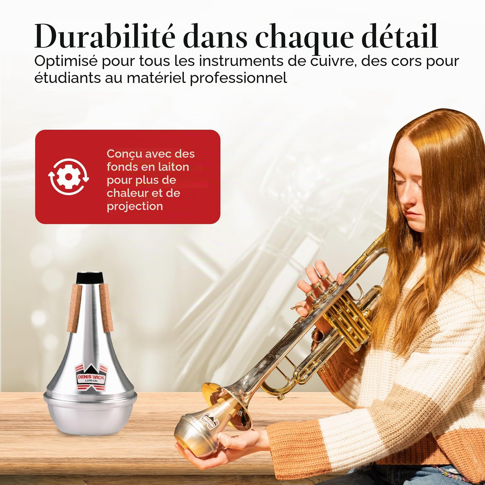 Denis Wick DW5504 Sourdine Trompette Argenté