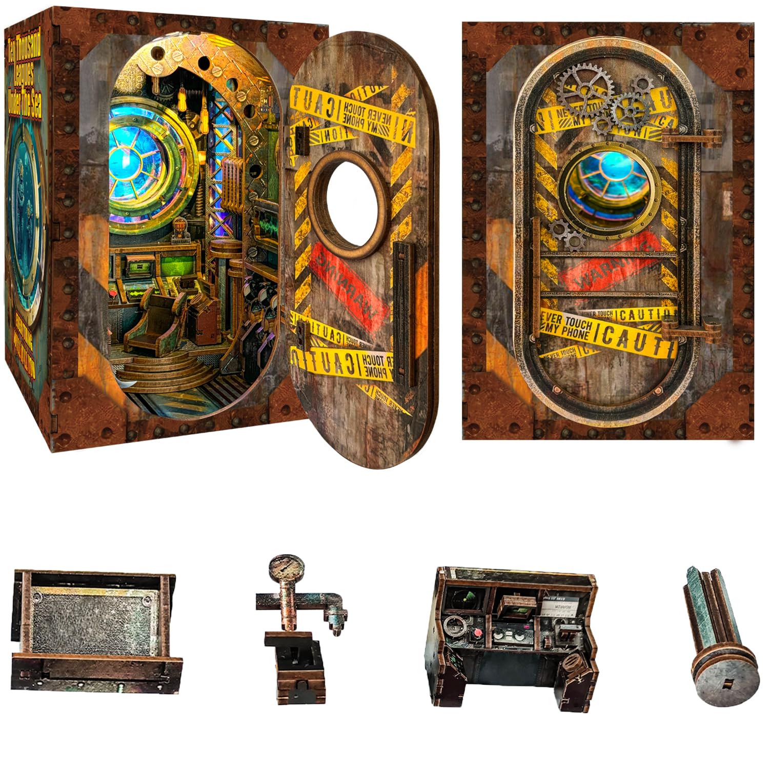 Dollhouse DIY Miniature Wooden Furniture Kit,Mini Handmade Doll House Craft Model with Dust Cover & LED,Creative Room Idea for Birthday Gift (SQ39)