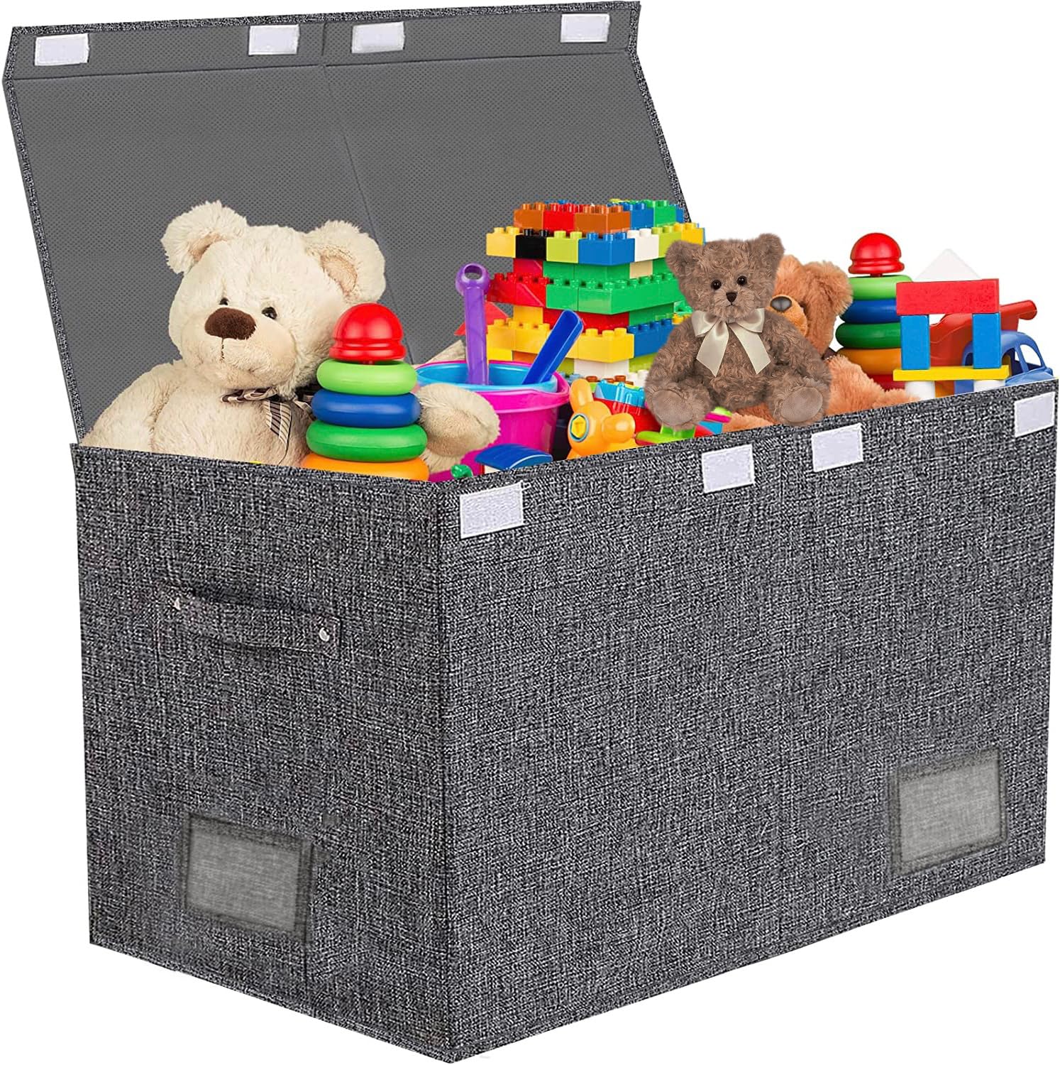 AIRFUL Large Toy Box Chest Storage with Lid - Collapsible Kids Toys Boxes Organizer Bins Baskets Container with Handles for Boys, Girls, Nursery, Playroom, Clothes, Blanket, Bedroom